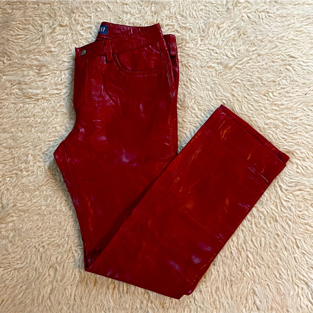 Real Red Leather VINTAGE Gap Bootcut Pants Y2K